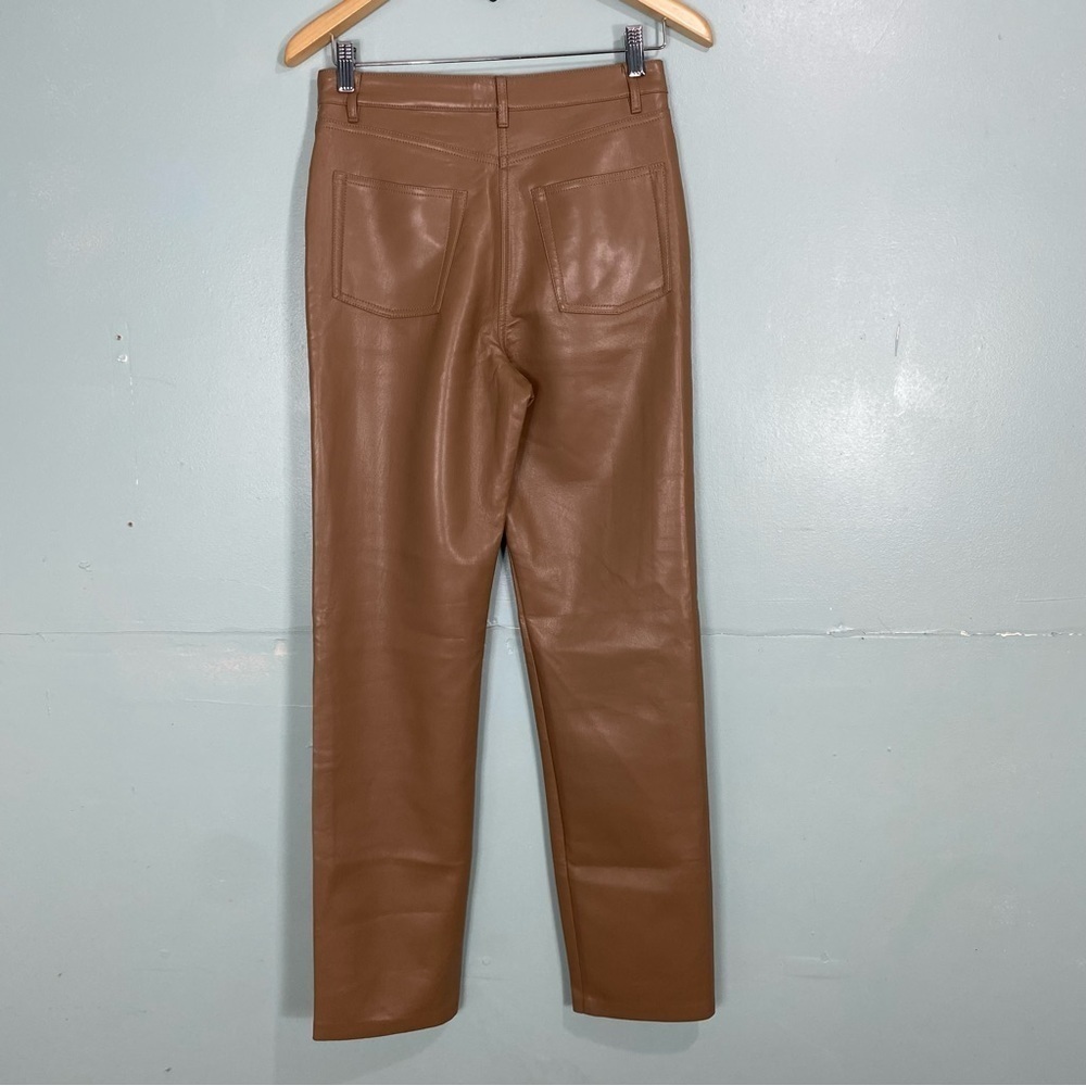 Aritzia Wilfred Melina Pant Straight Leg Tan Camel Sz 6 81720 - Picture 4 of 6